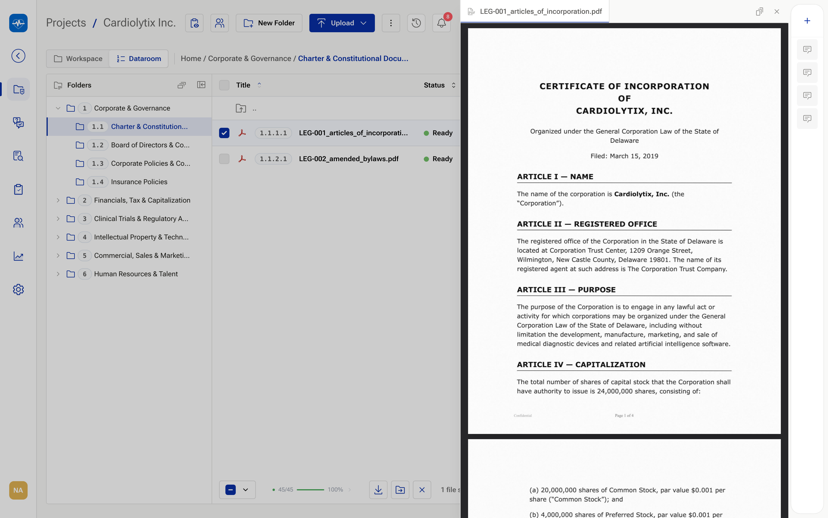 A demo document open in the viewer