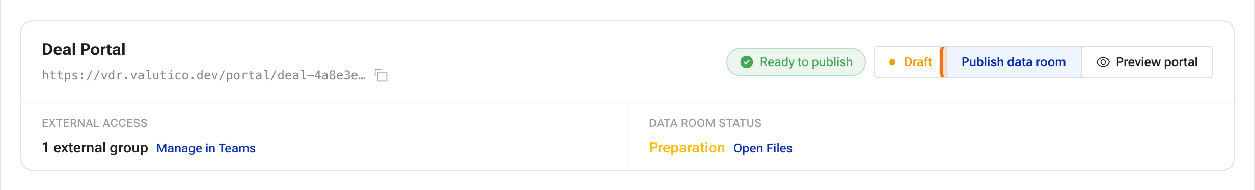 The Deal Portal header reading Ready to publish
