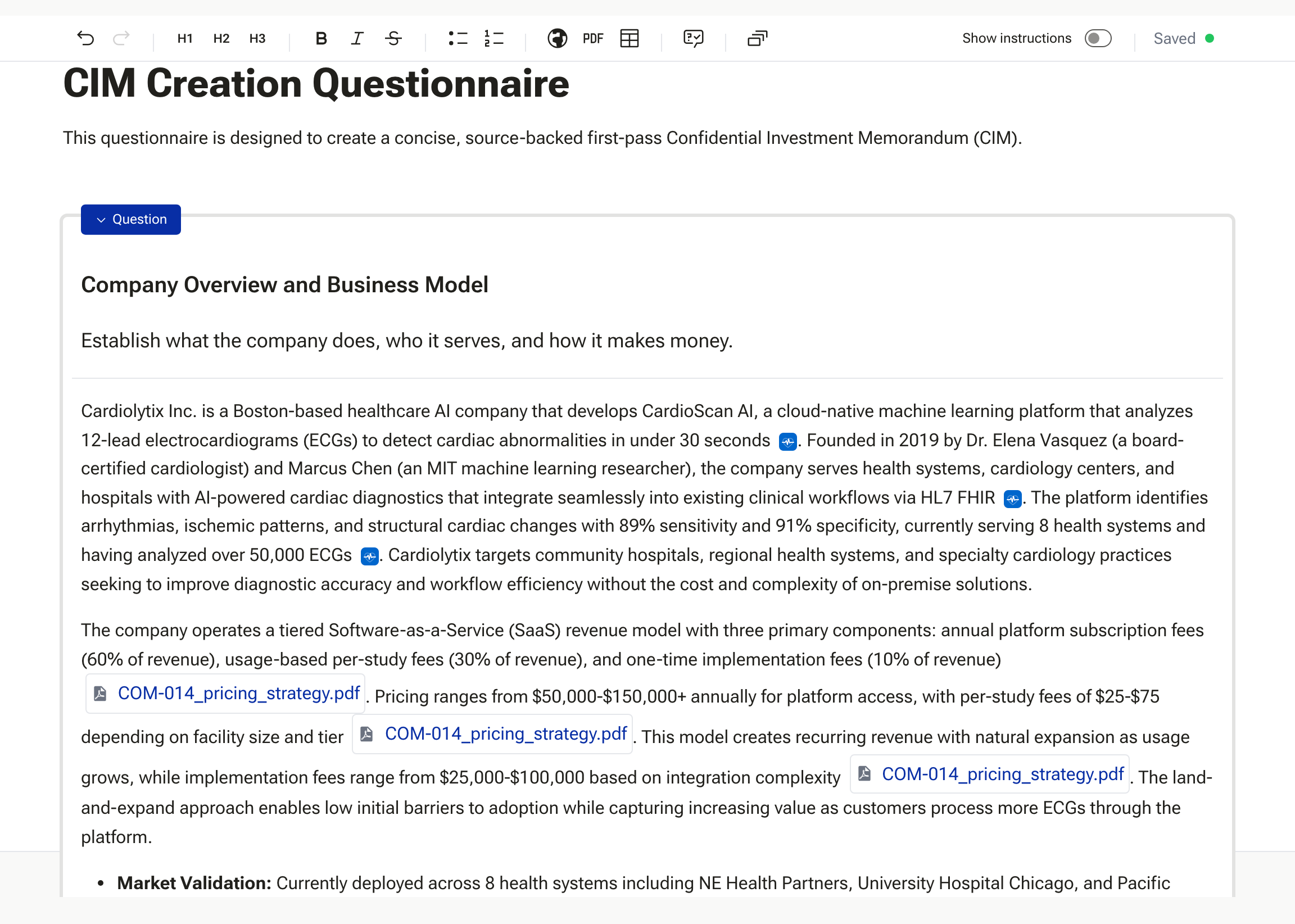 An answered statement with citations and the Reevaluate option